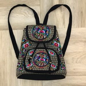 Colorful Mexican backpack.